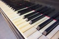 Background of old piano keyboard. Close up Royalty Free Stock Photo