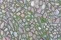Background old real texture with stones and some grass Royalty Free Stock Photo