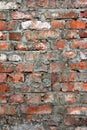 Background of old red brick wall pattern texture. Royalty Free Stock Photo
