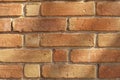 Background old red brick wall in sunny day Royalty Free Stock Photo