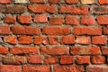 Background of old red wall of dark bricks Royalty Free Stock Photo