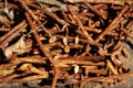 Background of the old rusty nails Royalty Free Stock Photo