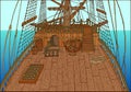 Background with old sailing ship deck