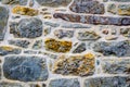 Background of old stacked stone wall Royalty Free Stock Photo