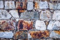 Background of old stacked stone wall Royalty Free Stock Photo