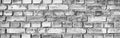 Background of old vintage brick wall. Panoramic black and white image Royalty Free Stock Photo