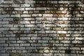 Background of old vintage dirty brick wall with peeling plaster, texture Royalty Free Stock Photo