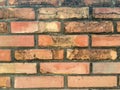 Background of old vintage red brick wall