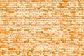 old brick wall texture background painted in orange Royalty Free Stock Photo