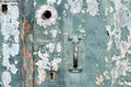 Old weathered door with peeling paint Royalty Free Stock Photo