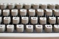 Background with old white typewriter keys