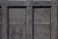 Background: old wooden door. Style Medieval Europe & x28;France& x29;.