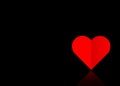 Background with one red paper volume heart into a cutout, Valentine`s day concept, in the mood for love, vector isolated or black Royalty Free Stock Photo