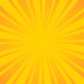 Background of orange sun rays. Bright flash of yellow light. Radial warm pattern with gradient. Royalty Free Stock Photo