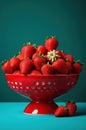 Background organic healthy strawberry fresh sweet berry food ripe delicious summer bowl red fruit Royalty Free Stock Photo