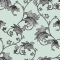 Background with ornament. Vintage pattern flower branches. Seamless pattern.