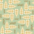 Decorative grain ears to create design compositions. The Jewish holiday of Shavuot. Symbols of the harvest and