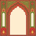 Background ornamented oriental patterned image in the form of an arch.