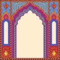 Background ornamented oriental patterned image in the form of an arch.