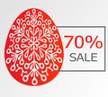 Background with ornamentical egg and sale.