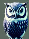 background owls knolling drawing duotone color palette.