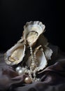 Mollusk seashell luxury sea shell treasure nature background beauty oyster white open ocean pearl