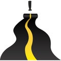 background with paint roller drawing the highway Royalty Free Stock Photo