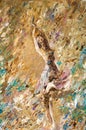 background, painting, painting, painted with oil paints. ballerina In the ballet pas de deux is a dance duo in which two Royalty Free Stock Photo