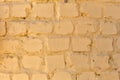 The background of pale yellow brick wall. Royalty Free Stock Photo