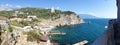 Background panoramic view of the rock sail, Gaspra, Yalta Royalty Free Stock Photo