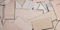 Background of paper textures piled ready to recycle. A pack of old office cardboard for recycling of waste paper. Pile of