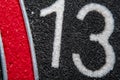 background with part of an old darts board with the number 13 Royalty Free Stock Photo