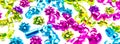 Background of Party Ribbons and Bows in Bright Colors on White