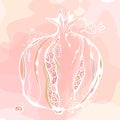 Background with pastel stylized pomegranate. Vector Royalty Free Stock Photo