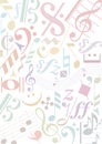 Background pastell music signs Royalty Free Stock Photo