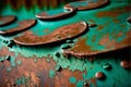 Background patina is a thin layer that variously forms on the surface of copper, brass, bronze and similar metals. Royalty Free Stock Photo