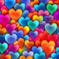 Background pattern, colorful hearts