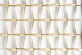 Background pattern of empty white paper cups