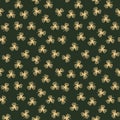 Background pattern with golden contour clover leaves