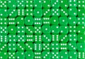 Background pattern of 70 green dices, random ordered Royalty Free Stock Photo