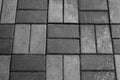 Horizontal Texture of The Gray Brick Footpath Royalty Free Stock Photo