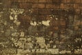 Background pattern of old brown brickwall