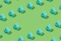 Background pattern of small green model houses