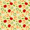 Background pattern with various pizza ingredients