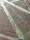 background of paving block floors at a bus terminal Royalty Free Stock Photo