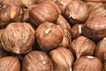 Background of peeled huzelnuts