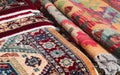 background of Persian type carpets and also kilim type with geom Royalty Free Stock Photo