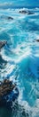 background photo of ocean sea water, white wave splashing in the deep sea Royalty Free Stock Photo