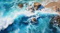 background photo of ocean sea water, white wave splashing in the deep sea Royalty Free Stock Photo