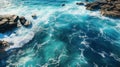 background photo of ocean sea water, white wave splashing in the deep sea Royalty Free Stock Photo